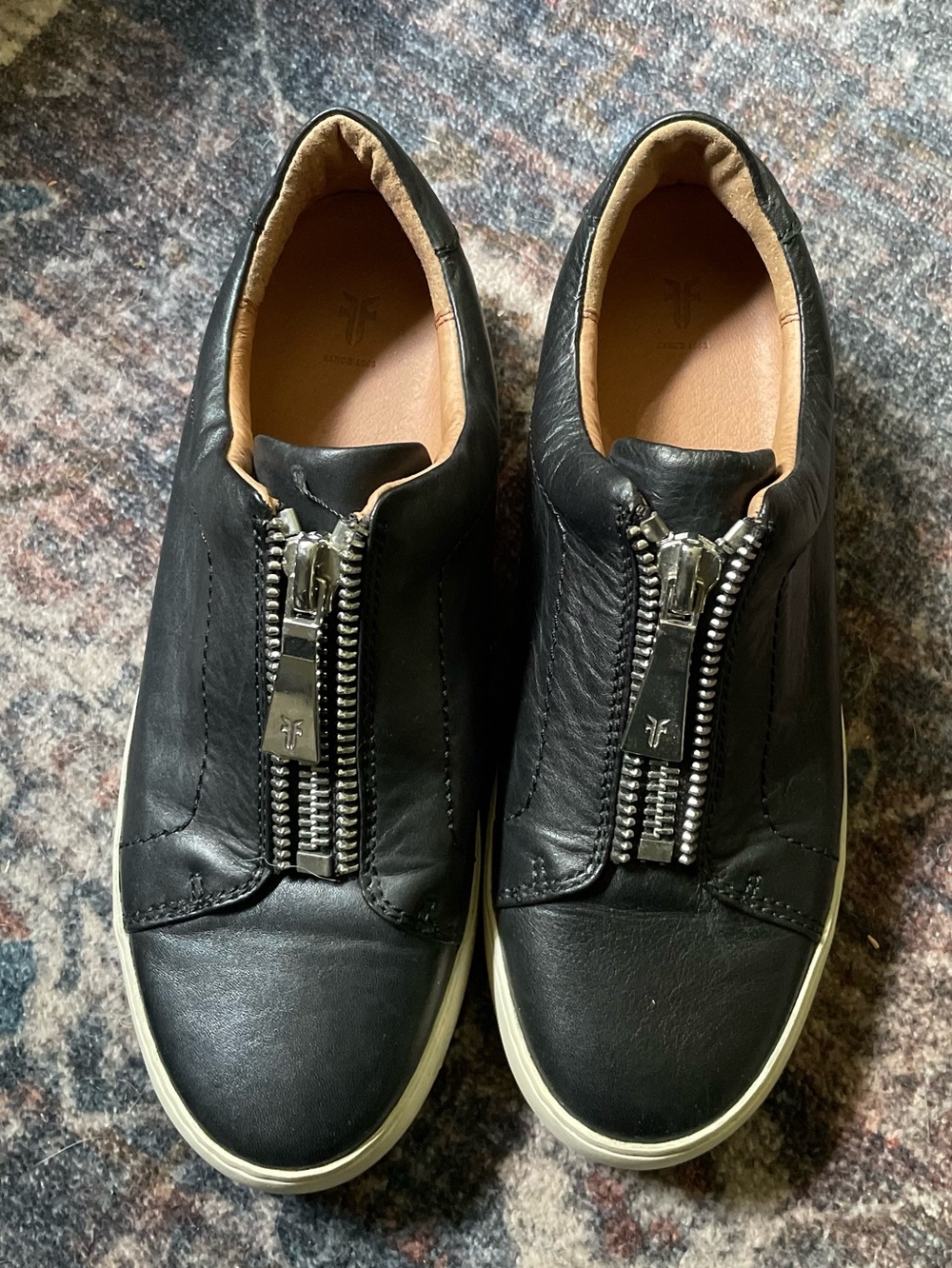 Frye Lena zip low leather sneakers